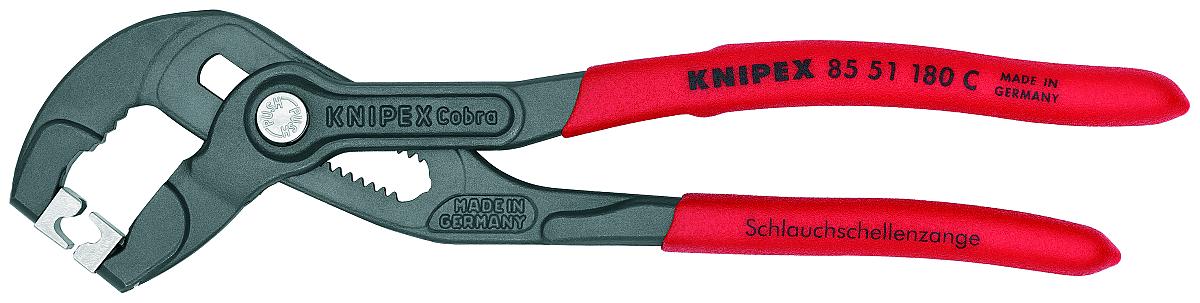 KNIPEX 85 51 180 C slangklemtang voor klik-klemmen met anti-slip KNIPEX 85 51 180 C slangklemtang voor klik-klemmen met anti-slip