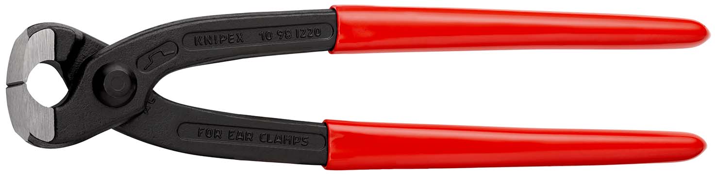 1098I220 Oorklemtang met kunststof bekleed zwart geatramenteerd 220 mm