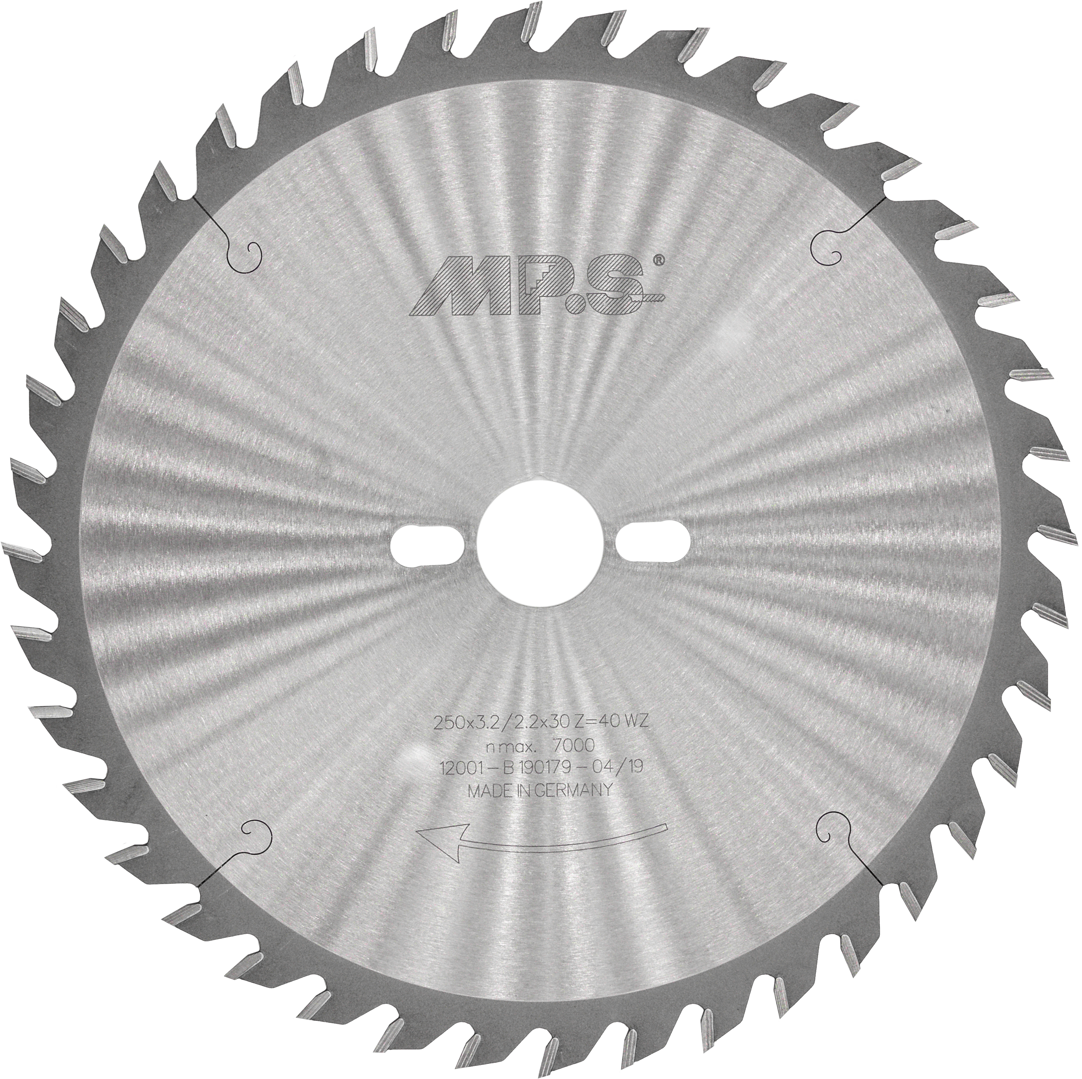 12001 Tafelcircelzaagblad, HM 250x30-40 UW WZ