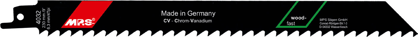 4032-5 Reciprozaagblad CV – Hout – T6,3 x 230 mm – 5 stuks