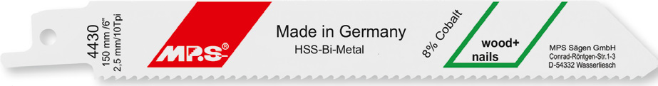 4430-5 Reciprozaagblad BiM – Hout en spijkers – S 922 HF – T2,5 x 150 mm – 5 stuks