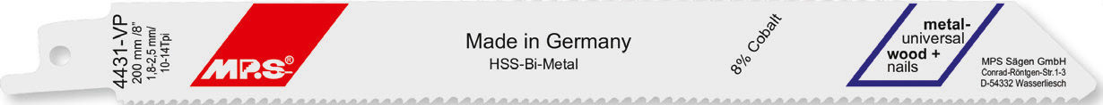 4431VP-100 Reciprozaagblad BiM – Metaal – S 1022 VF – T1,8 x 180 mm – 100 stuks