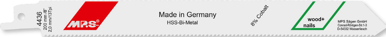 4436-5 Reciprozaagblad BiM – Demolition – S 1025BF – T2 x 200 mm – 5 stuks