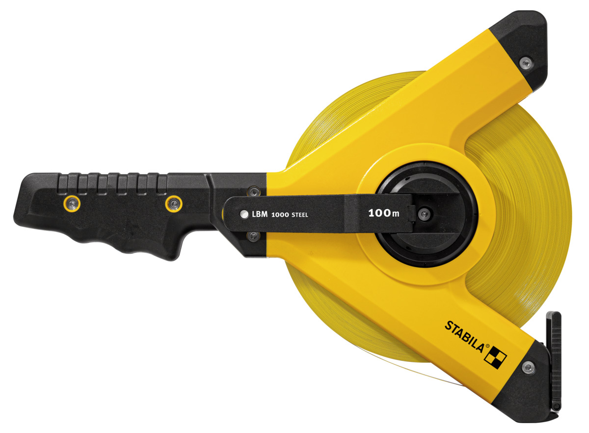 19653 Meetlint in frame LBM 1000 STEEL, 100 m, stalen meetlint, metrische schaalverdeling