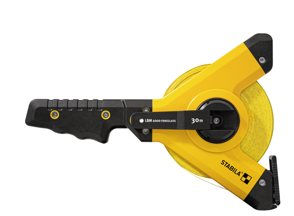 19662 Meetlint in frame LBM 1000 FIBREGLASS, 30 m, meetlint van glasvezel, metrische schaalverdeling
