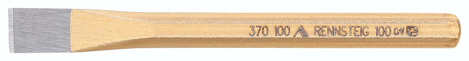 3701001 Tegelbeitel vlak 10 x 100 mm, 8-kant 8 mm, gelakt