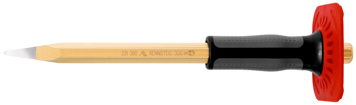 3312501 Puntbeitel met handbescherming 250 mm, 8-kant 16 mm, gelakt
