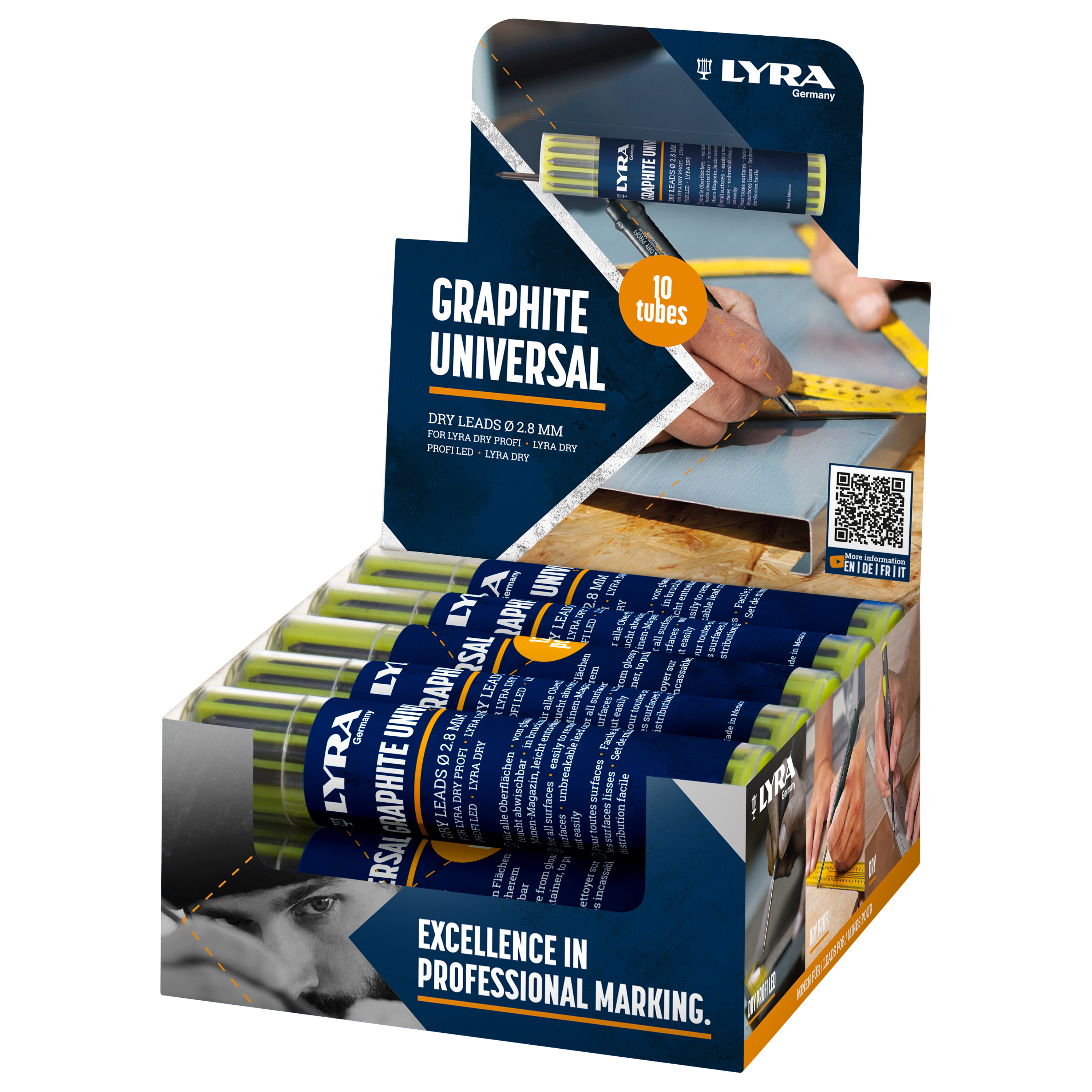 4499102 LYRA DRY stiftjes Zwart, 12 stuks (2B)