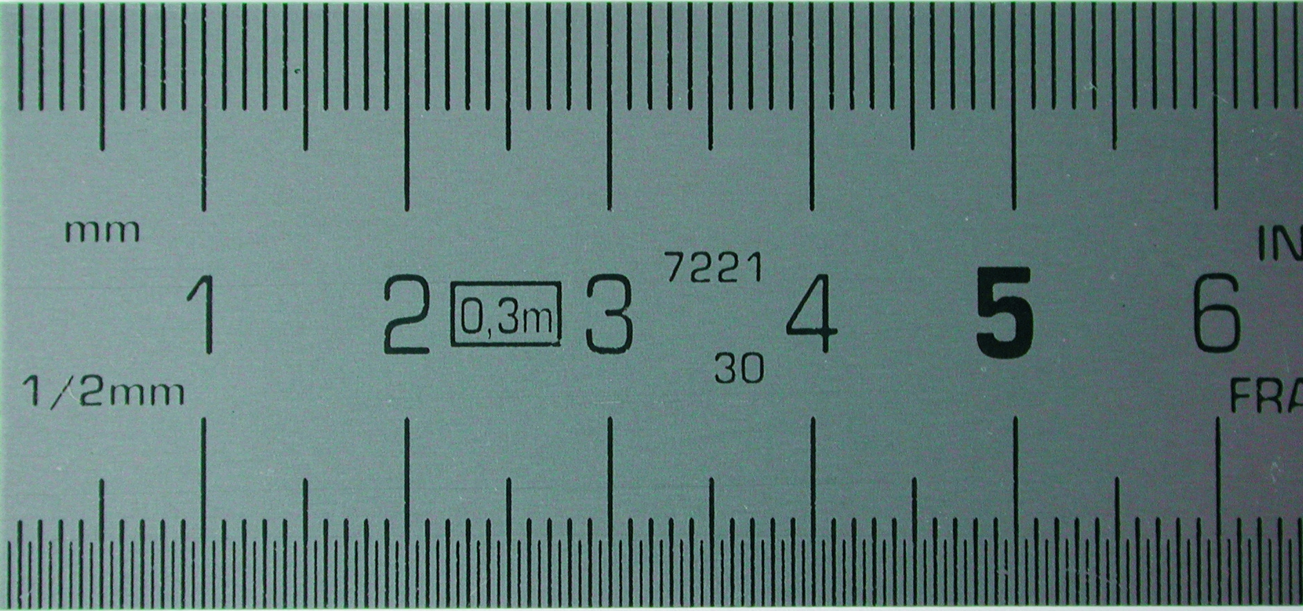 MM710210 Maatlat rvs 1.000x30x1 mm/ mm, enkelz.